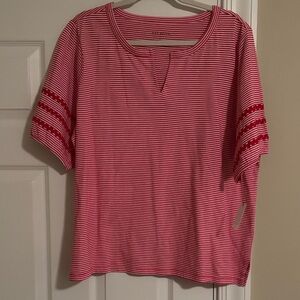 NWT Red & White 100% Cotton Talbots Top